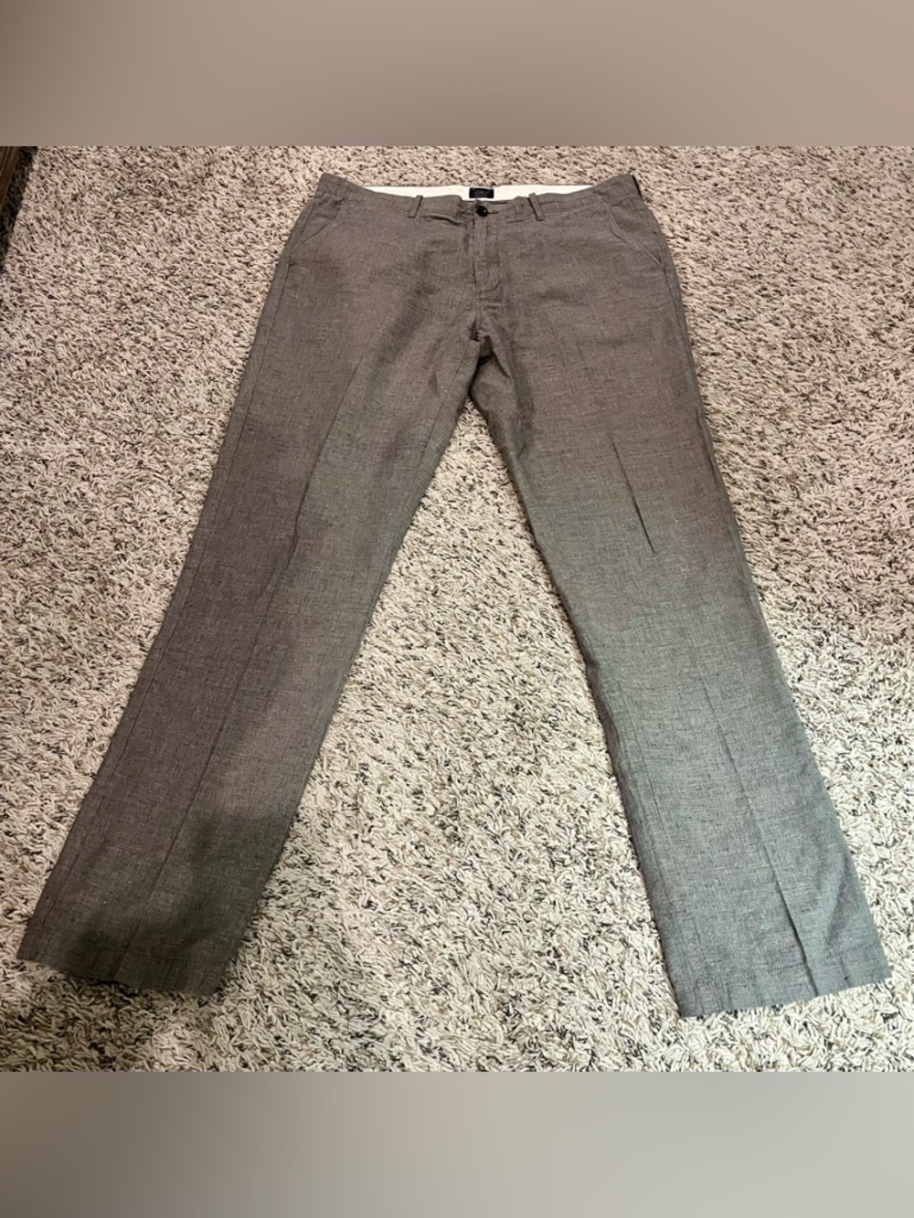 J.Crew Men’s Dress Pants 36x34 Brown Straight Flat Front